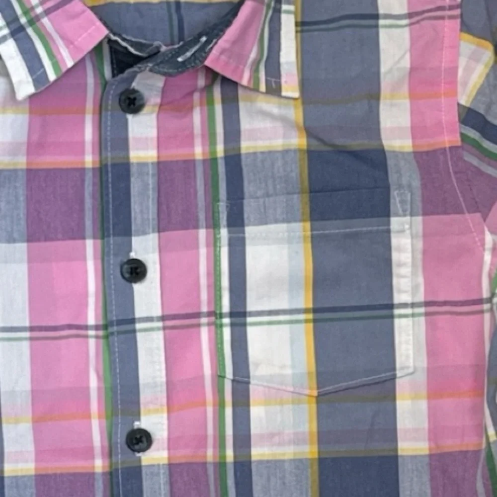 Wrangler Boys Plaid Short Sleeve Button Down Shirt Size S 6/7 - Picture 5 of 12